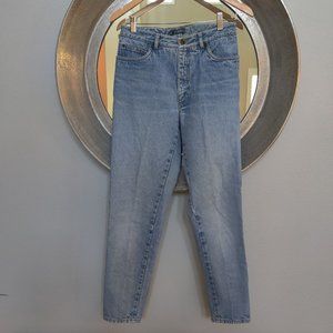 Vintage 80s Liz Wear High Waist Mom Jeans 28" Waist Stone Wash Tapered Denim